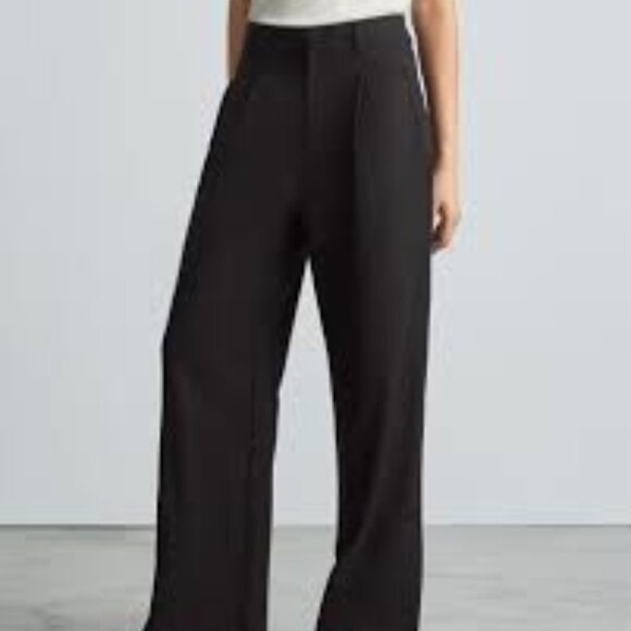 Everlane Black Way High Pleated Drape Pant Size 10S 30" Inseam NWOT - Picture 1 of 13
